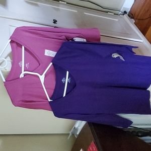 Two Size L St.John's Bay 3/4 Sleeve V-Neck Tees